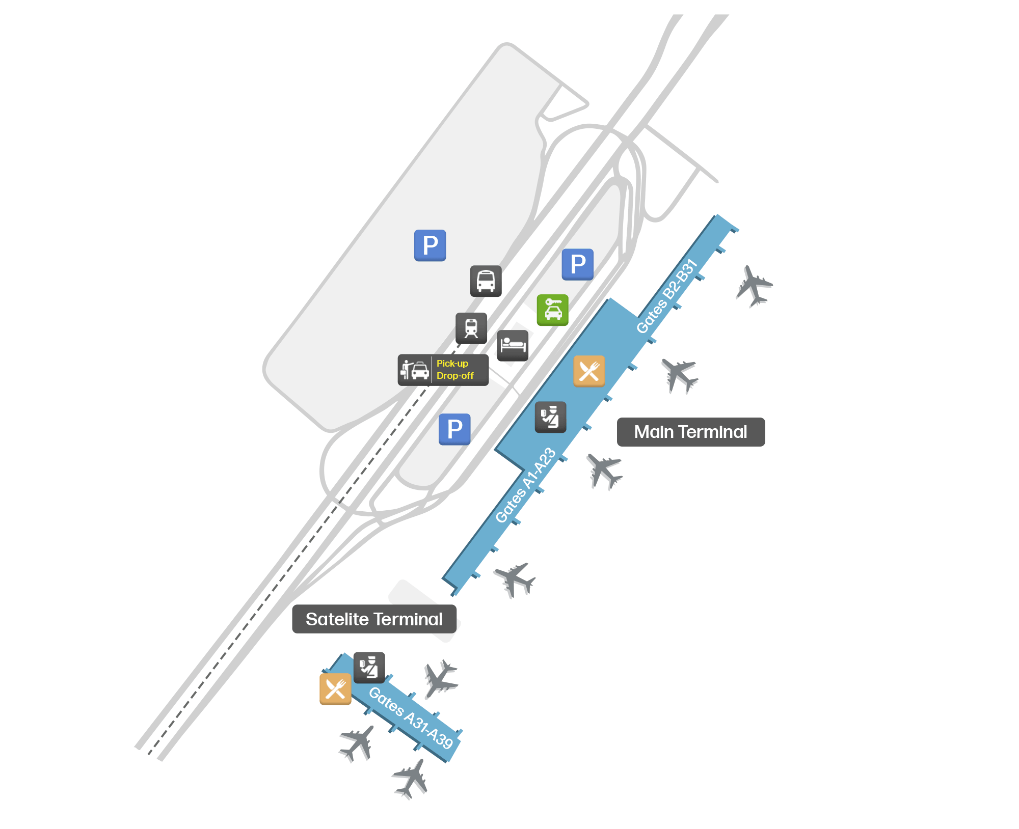 Athens International Airport – mapa letiska