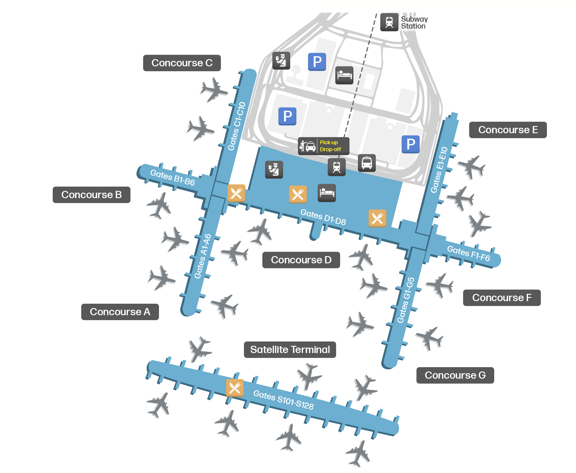 Suvarnabhumi Airport – mapa letiska