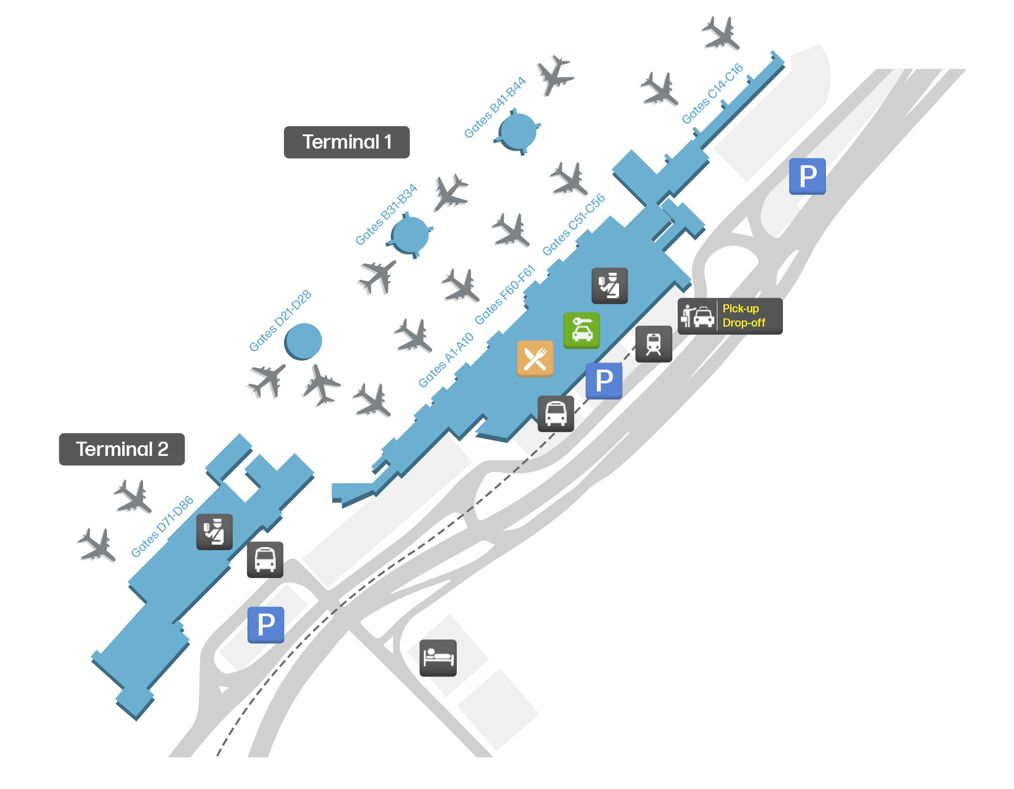 Geneva Cointrin Airport – mapa letiska