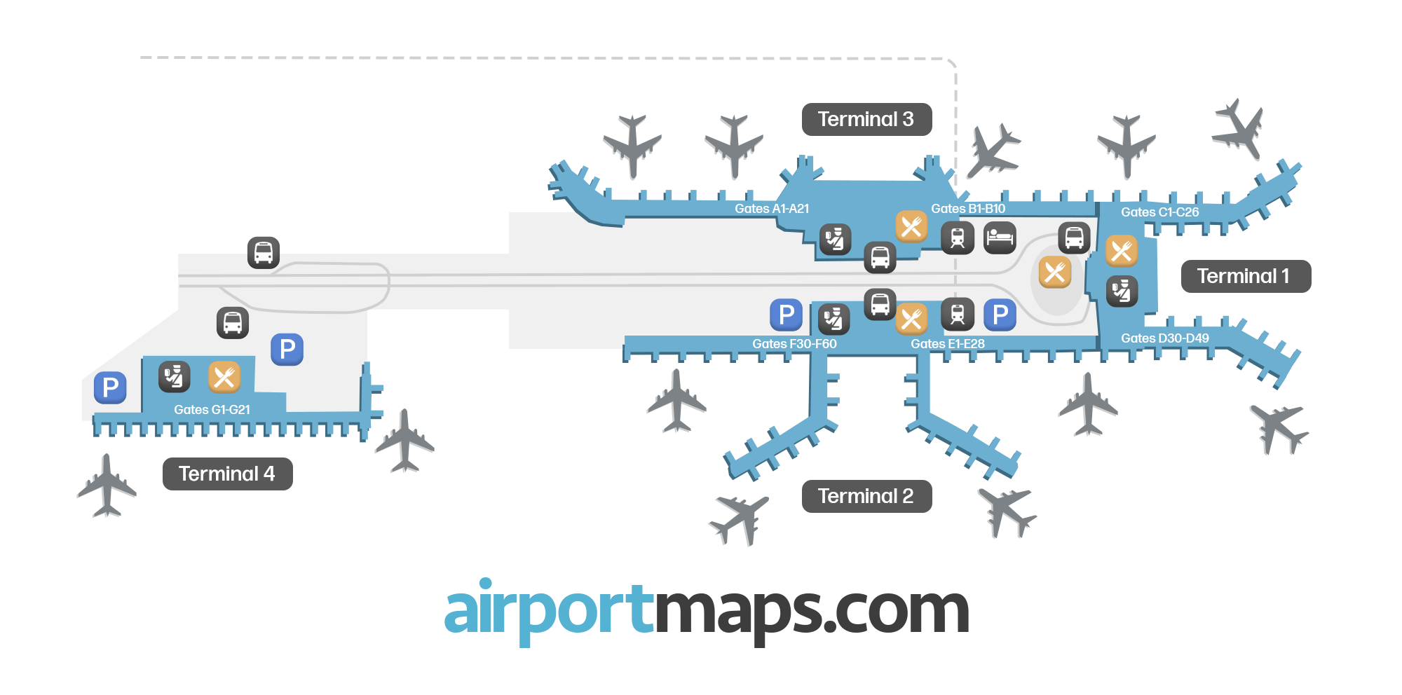 Singapore Changi Airport – mapa letiska