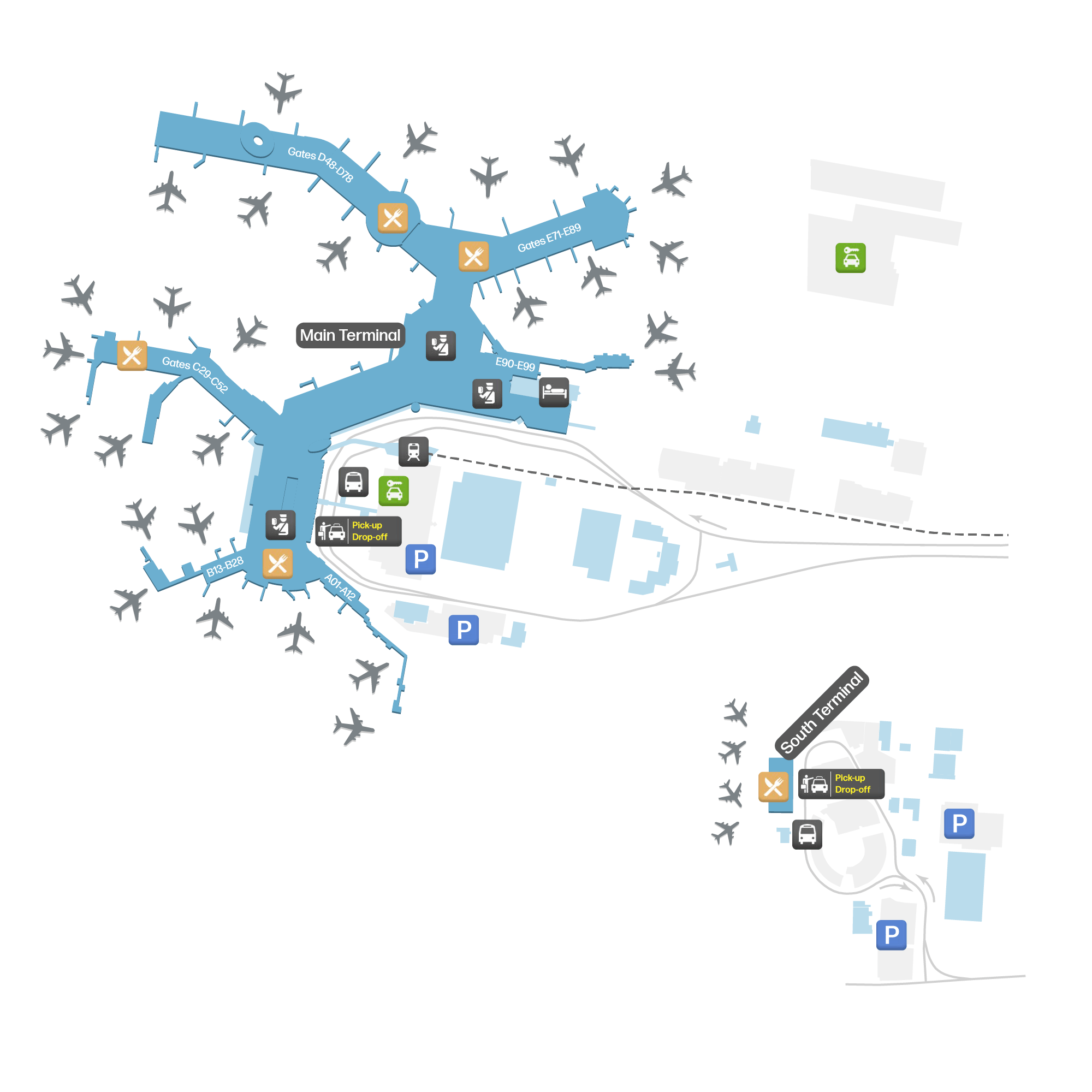 Vancouver International Airport – mapa letiska
